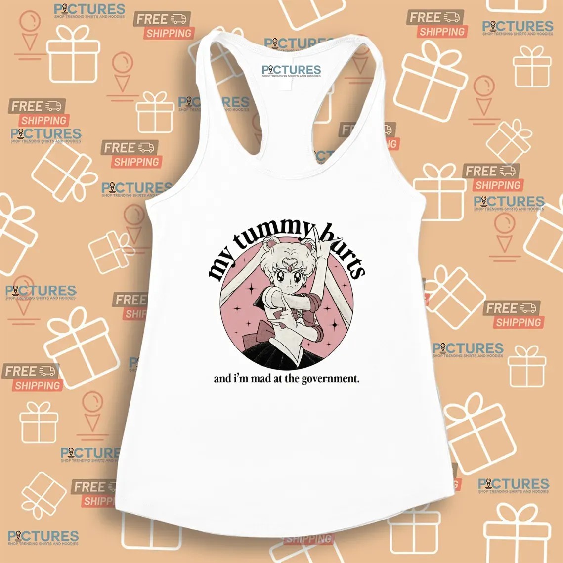 Sailor Moon My Tummy Hurts And I'm Mad At The Government T Shirt Sailor Moon My Tummy Hurts And I'm Mad At The Government T Shirt
