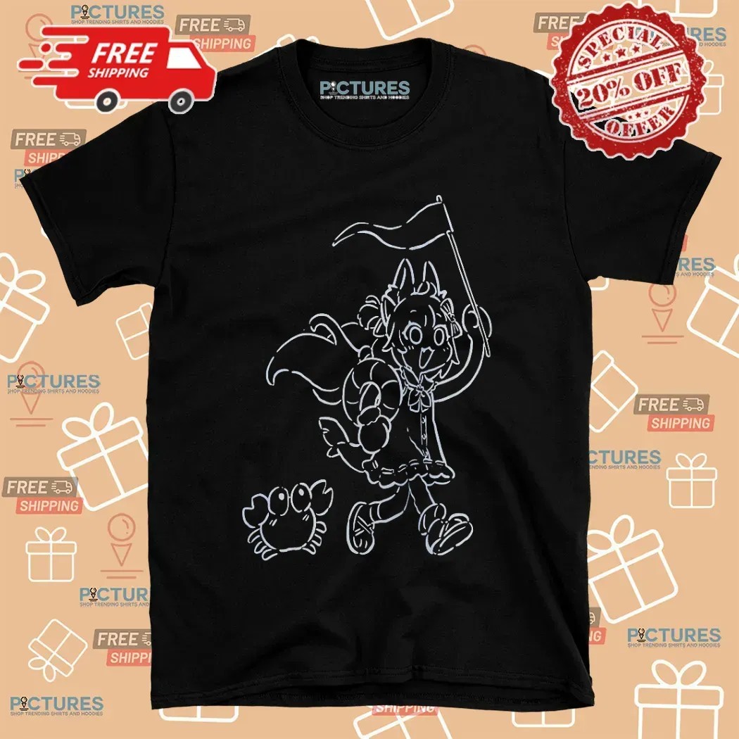Sameko Saba Vtuber Flag and Crab T Shirt