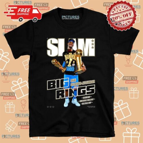 Shai Gilgeous-Alexander Oklahoma City Thunder Big Rings 2025 NBA Finals MVP SLAM Cover T Shirt