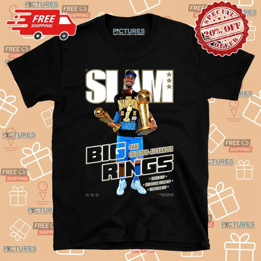 Shai Gilgeous-Alexander Oklahoma City Thunder Big Rings 2025 NBA Finals MVP SLAM Cover T Shirt