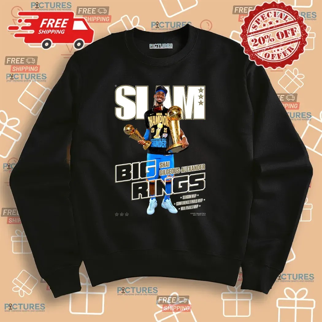 Shai Gilgeous-Alexander Oklahoma City Thunder Big Rings 2025 NBA Finals MVP SLAM Cover T Shirt