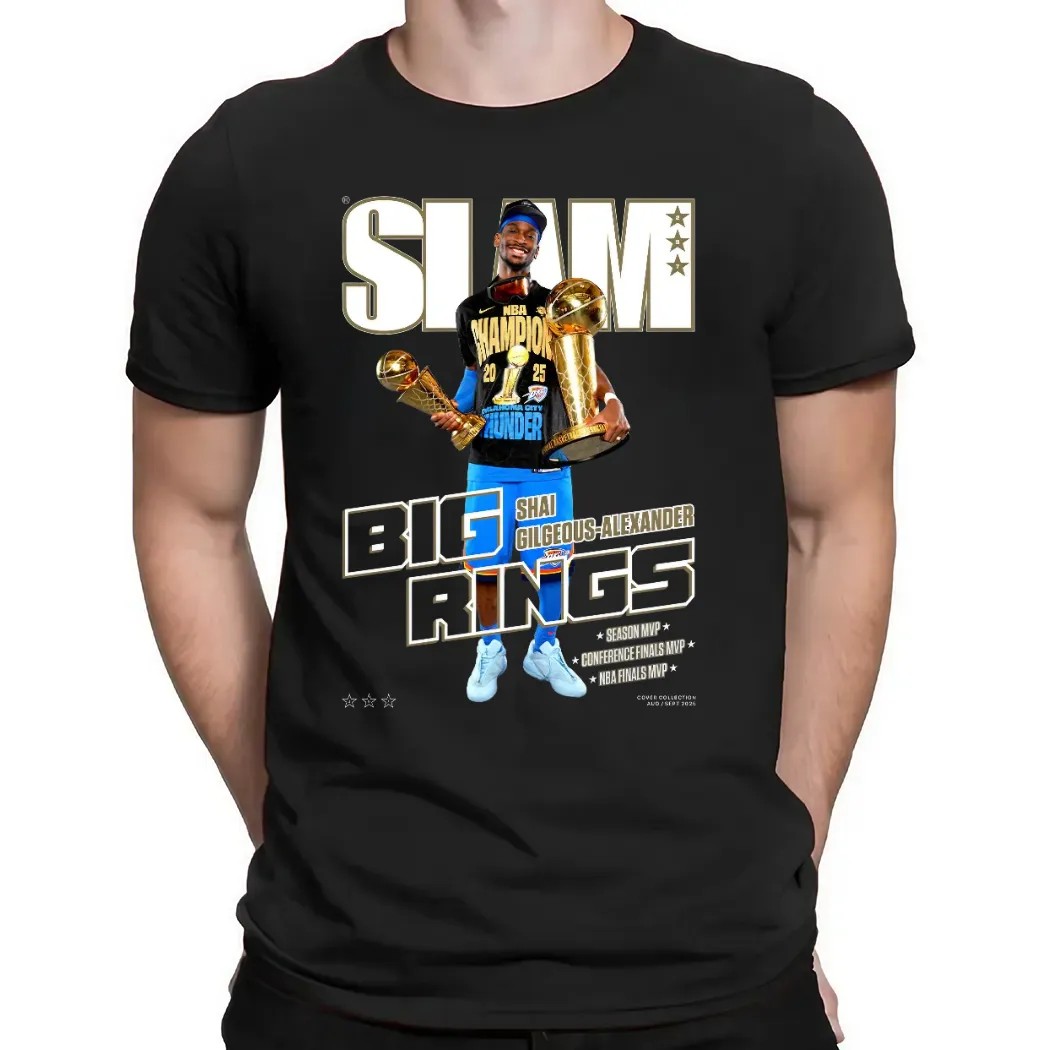Shai Gilgeous-Alexander Oklahoma City Thunder Big Rings 2025 NBA Finals MVP SLAM Cover T Shirt