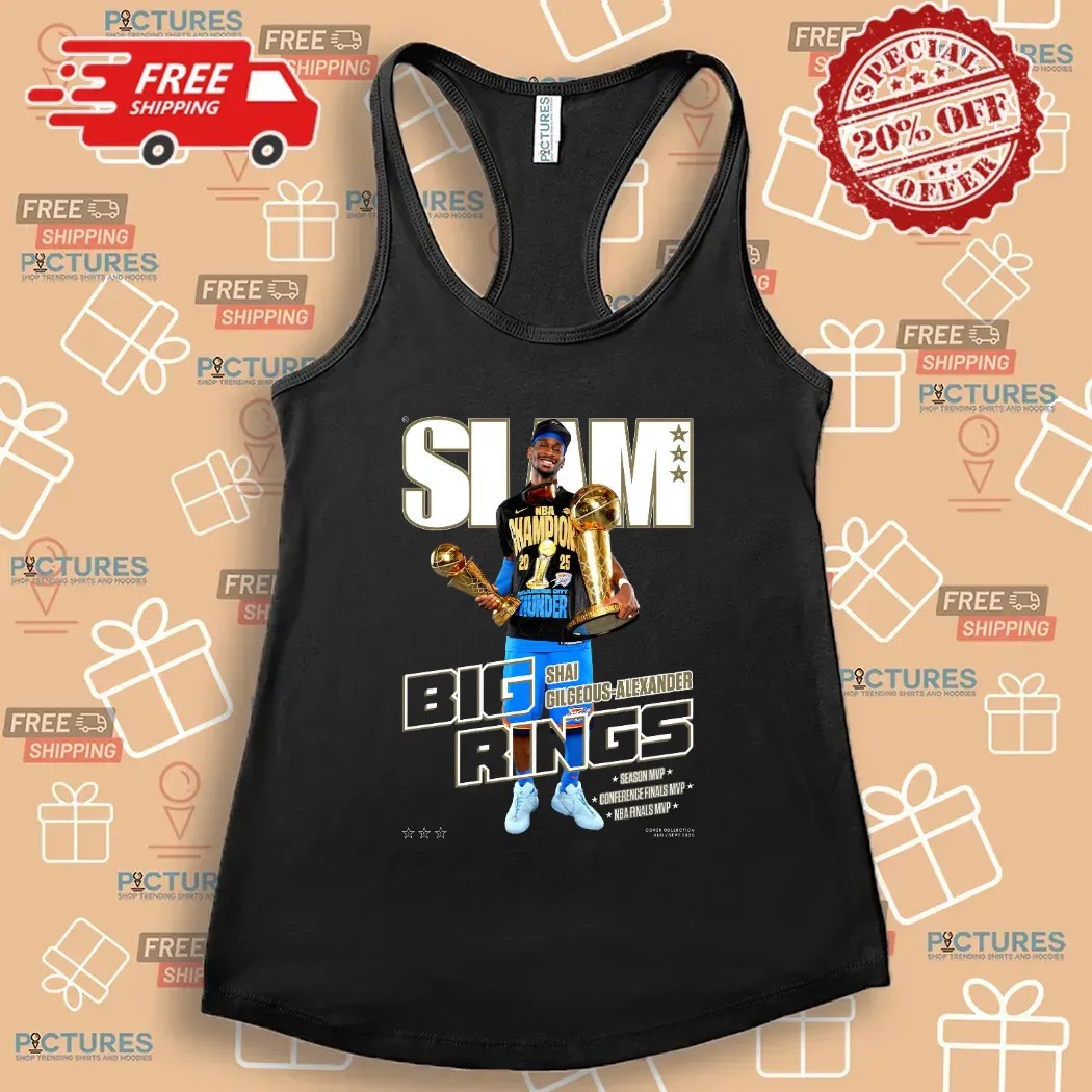 Shai Gilgeous-Alexander Oklahoma City Thunder Big Rings 2025 NBA Finals MVP SLAM Cover T Shirt