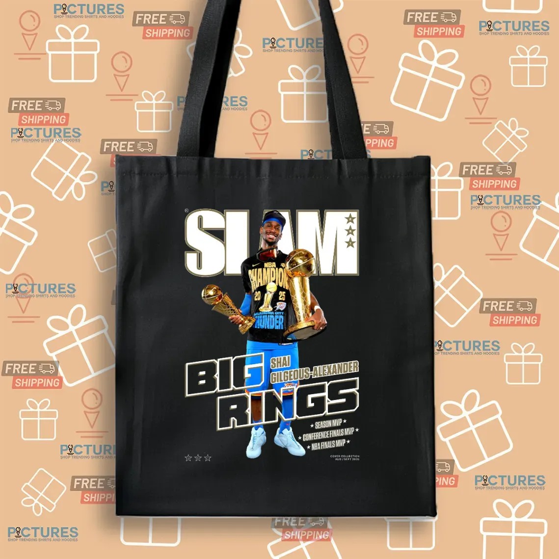 Shai Gilgeous-Alexander Oklahoma City Thunder Big Rings 2025 NBA Finals MVP SLAM Cover T Shirt