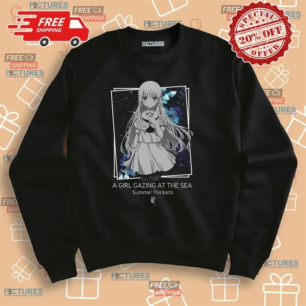 Shiroha Naruse A Girl Gazing At The Sea Summer Pockets Anime T Shirt