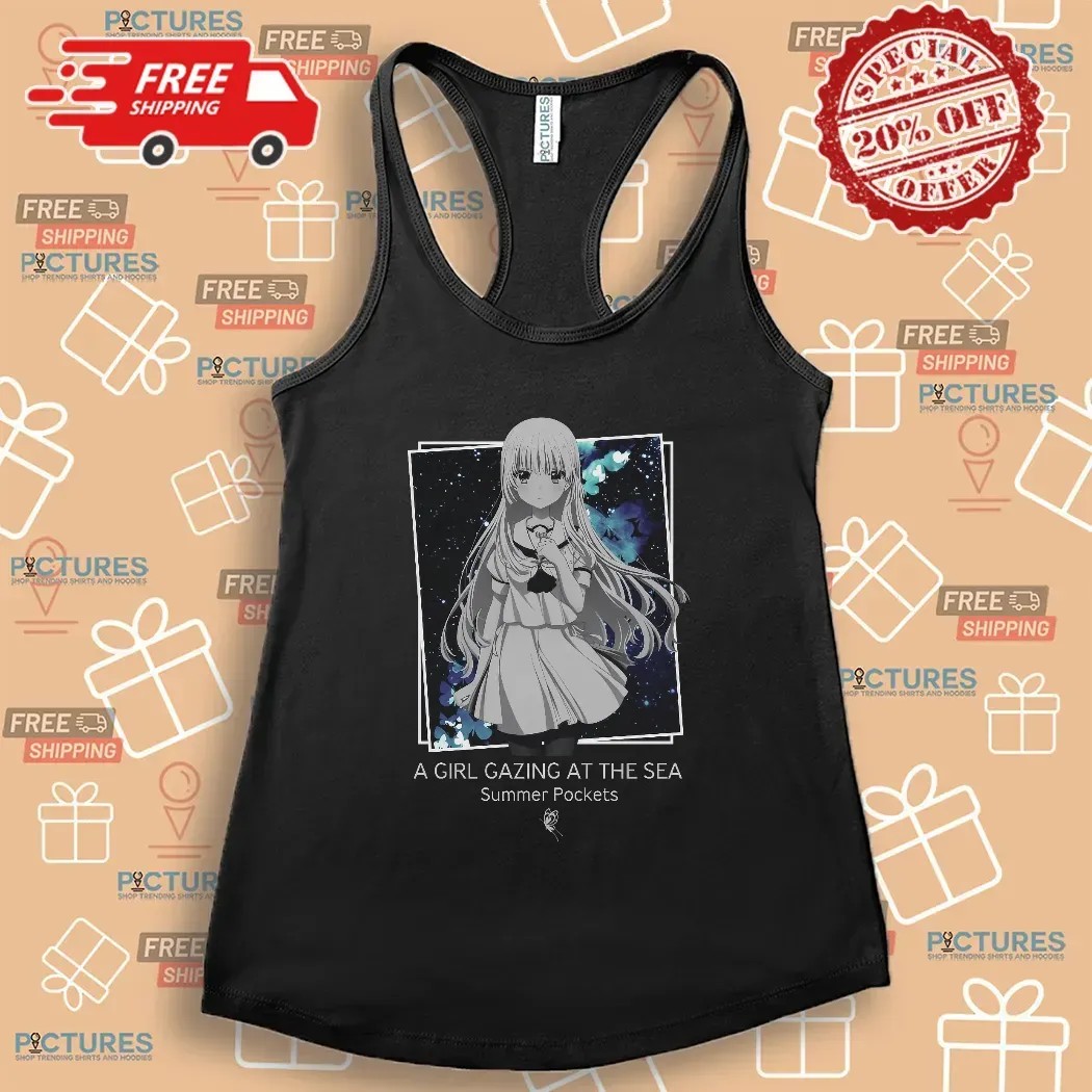 Shiroha Naruse A Girl Gazing At The Sea Summer Pockets Anime T Shirt