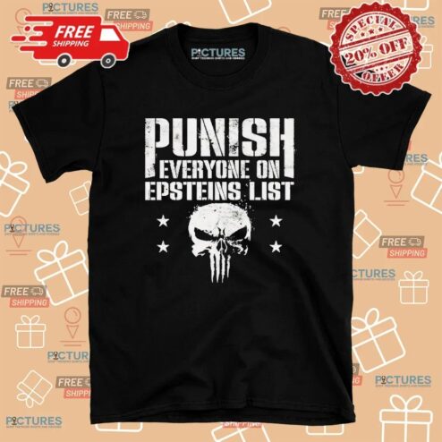 Skull Punish Everyone On Epstein's List T Shirt