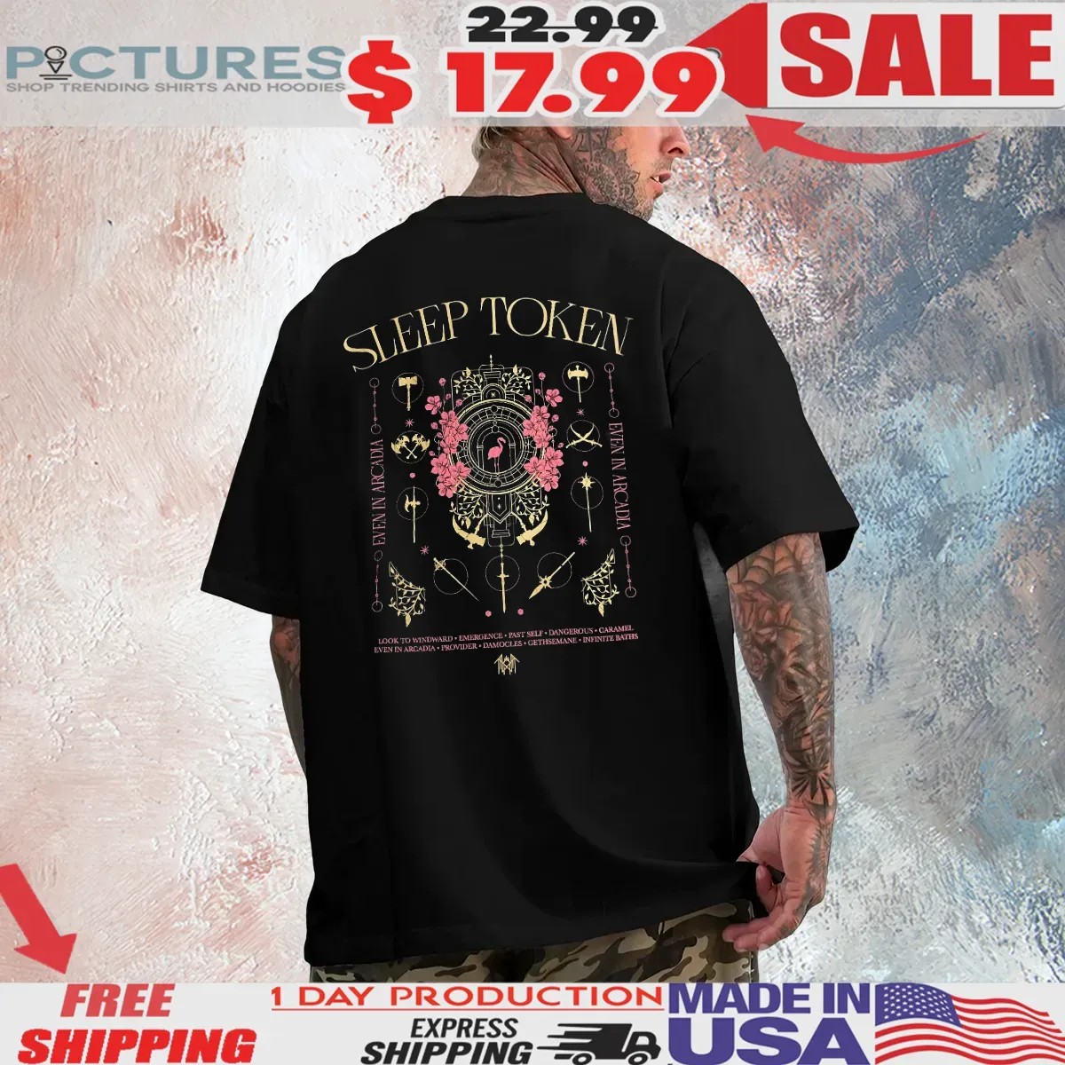 Sleep Token Arcadia Weapons Even In Arcadia Look To Windward Emergence Past Self Dangerous T Shirt Sleep Token Arcadia Weapons Even In Arcadia Look To Windward Emergence Past Self Dangerous T Shirt