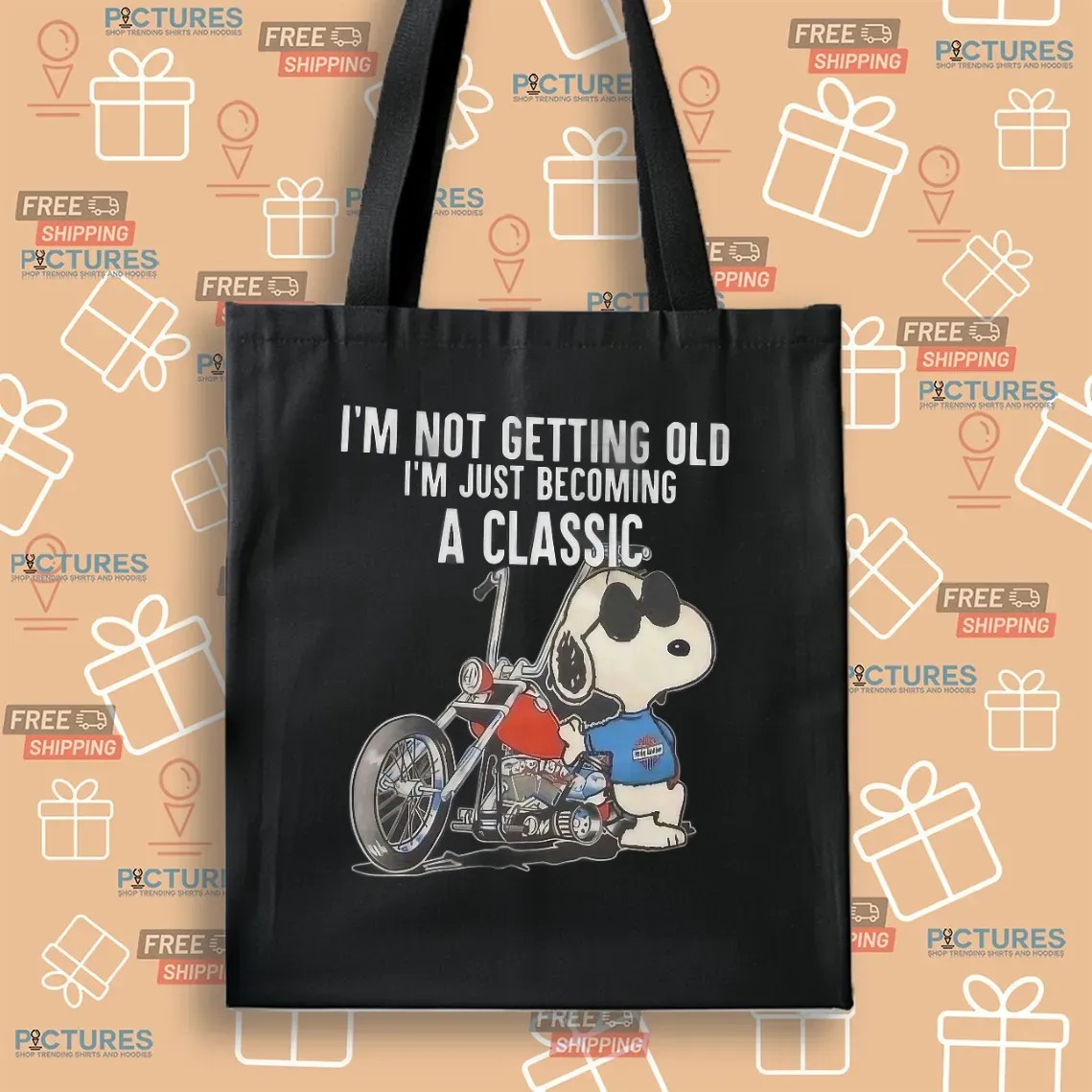 Snoopy Harley Davidso I'm Not Getting Old I'm Just Becoming A Classic T Shirt