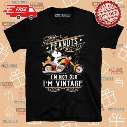 Snoopy The Peanuts Riding Motorcycle I’m Not Old I’m Vintage T Shirt