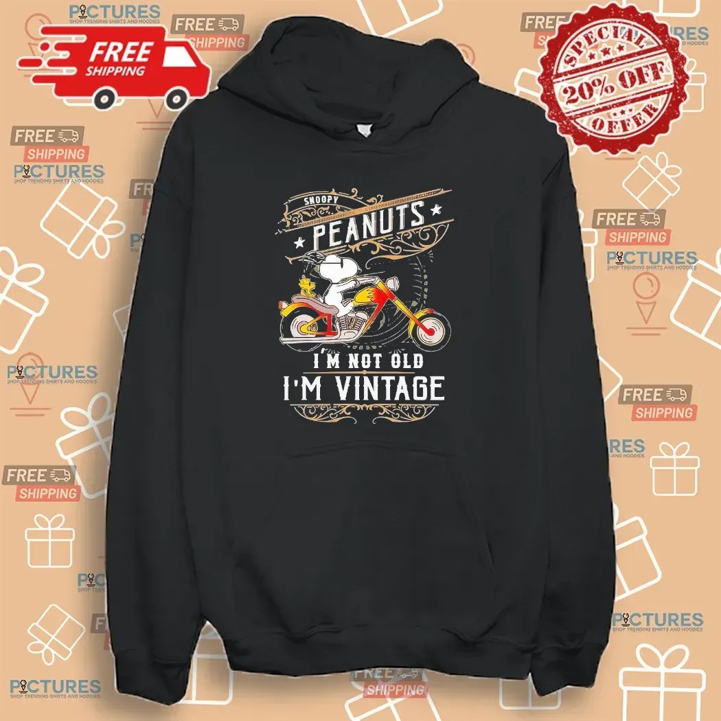 Snoopy The Peanuts Riding Motorcycle I’m Not Old I’m Vintage T Shirt
