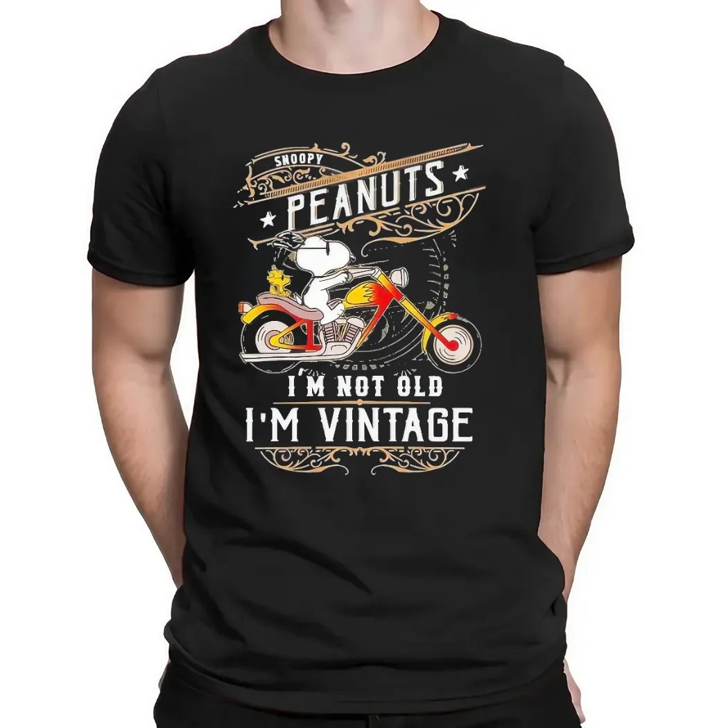 Snoopy The Peanuts Riding Motorcycle I’m Not Old I’m Vintage T Shirt