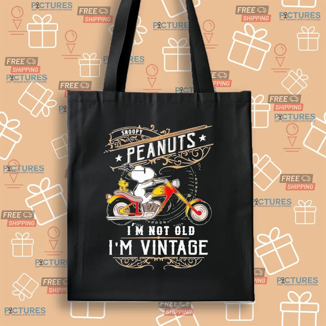 Snoopy The Peanuts Riding Motorcycle I’m Not Old I’m Vintage T Shirt
