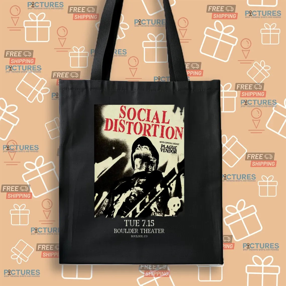 Social Distortion With Plague Vendor Jul 15 2025 In Boulder Theater CO T Shirt Social Distortion With Plague Vendor Jul 15 2025 In Boulder Theater CO T Shirt