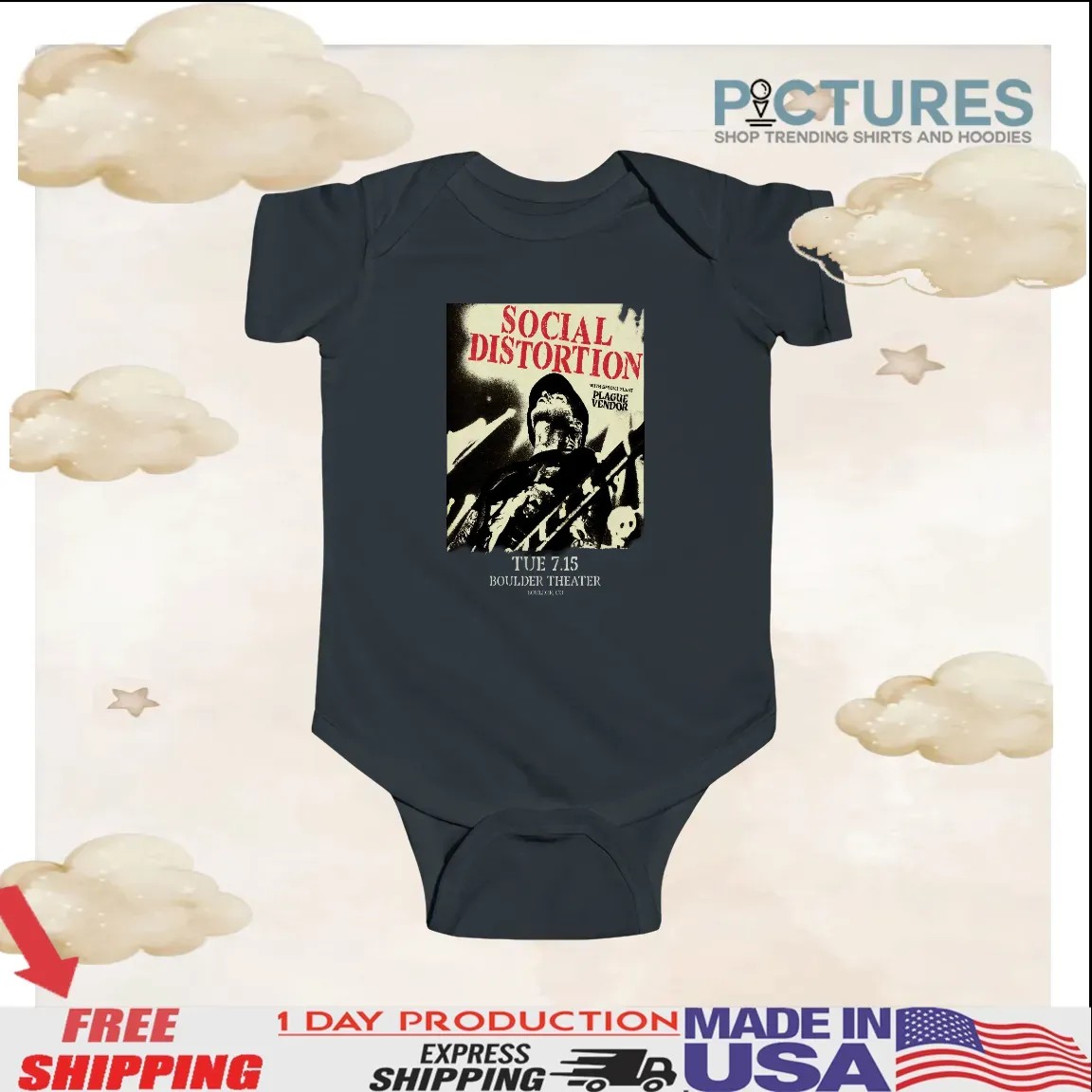 Social Distortion With Plague Vendor Jul 15 2025 In Boulder Theater CO T Shirt Social Distortion With Plague Vendor Jul 15 2025 In Boulder Theater CO T Shirt