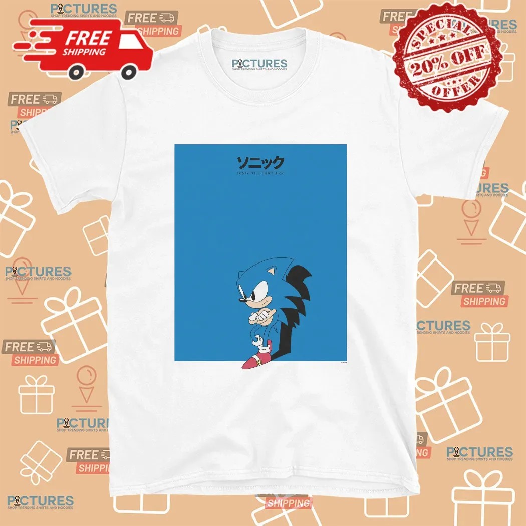 Sonic The Hedgehog Big Blue Square Japanese T Shirt