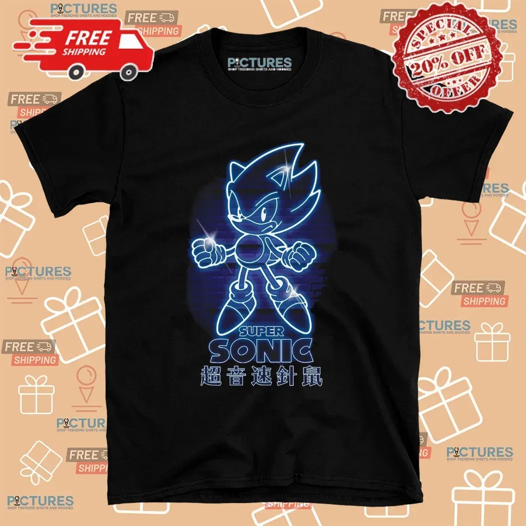 Sonic The Hedgehog Glow In The Dark Neon Light T Shirt