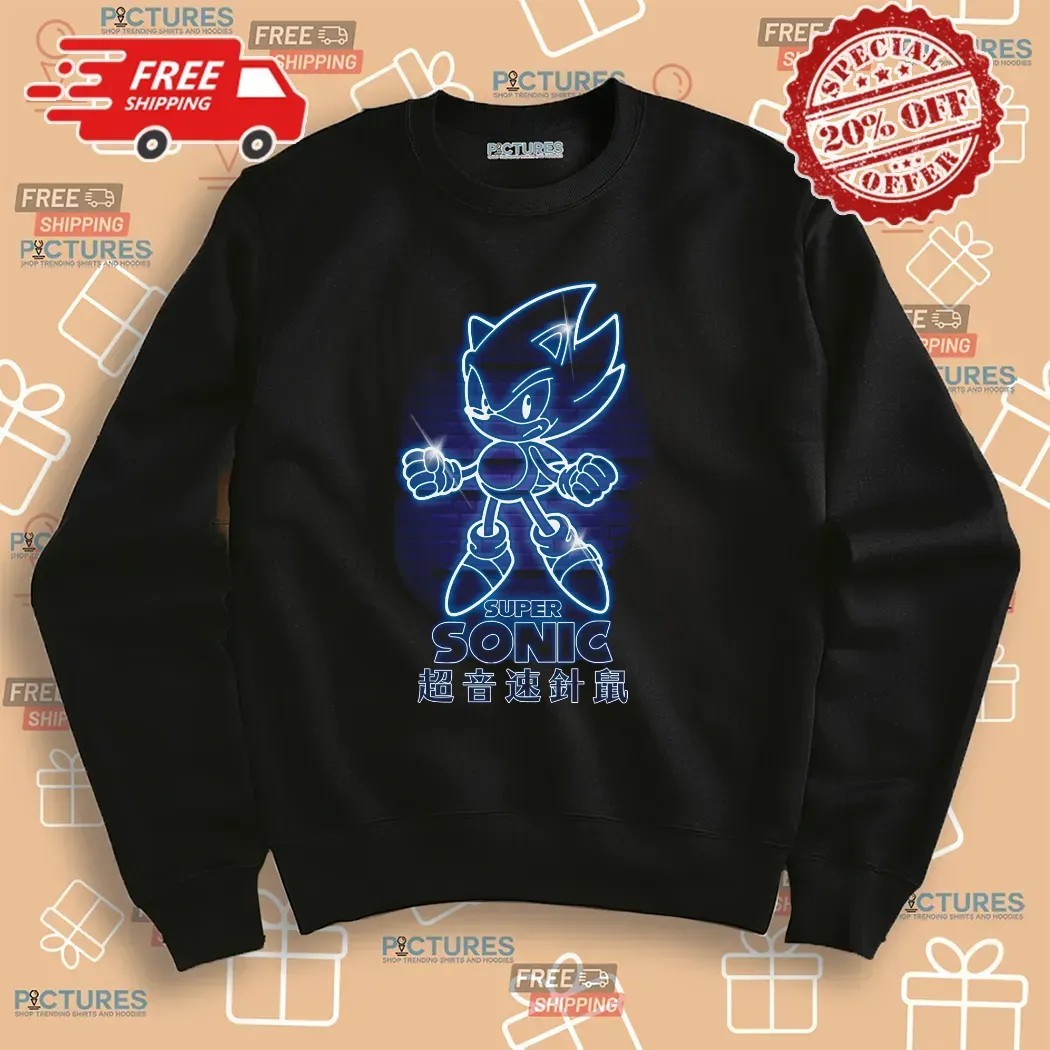 Sonic The Hedgehog Glow In The Dark Neon Light T Shirt