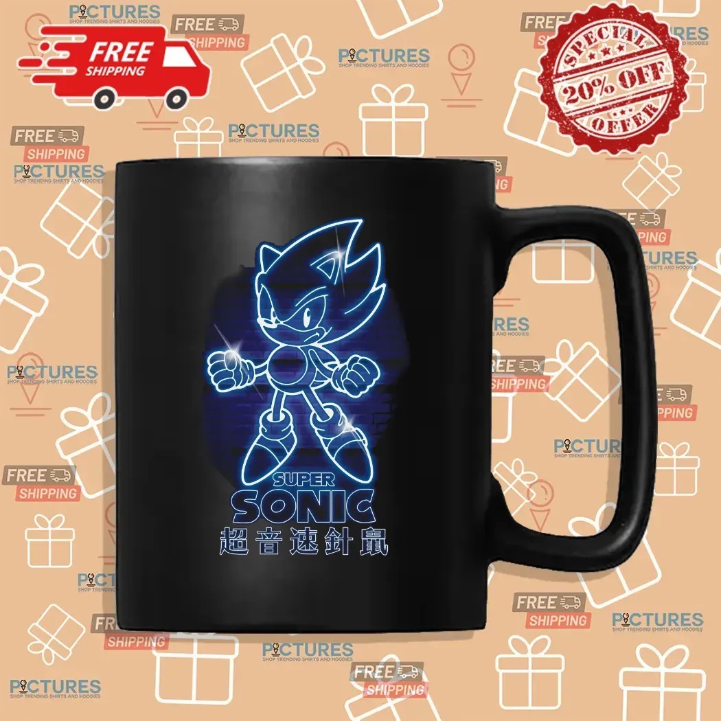 Sonic The Hedgehog Glow In The Dark Neon Light T Shirt