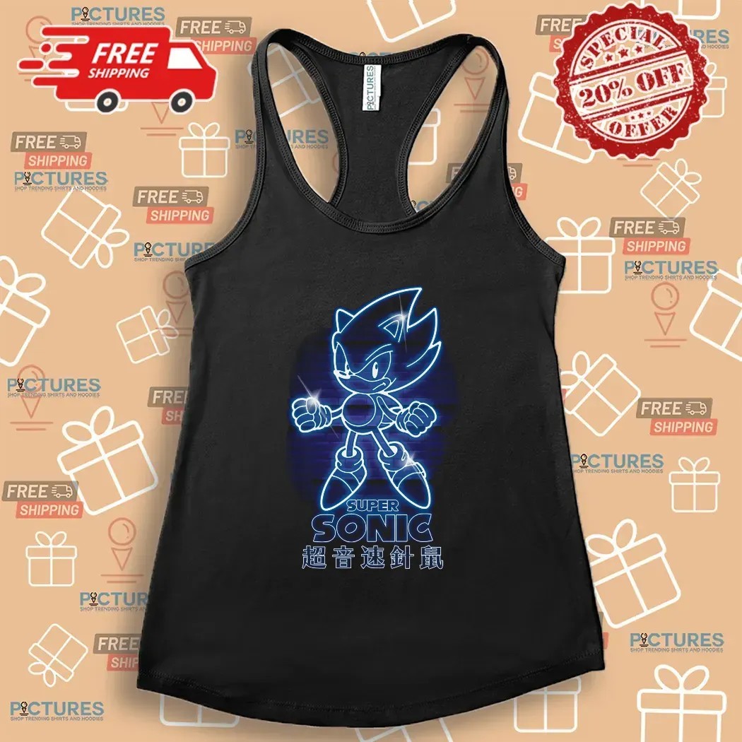Sonic The Hedgehog Glow In The Dark Neon Light T Shirt