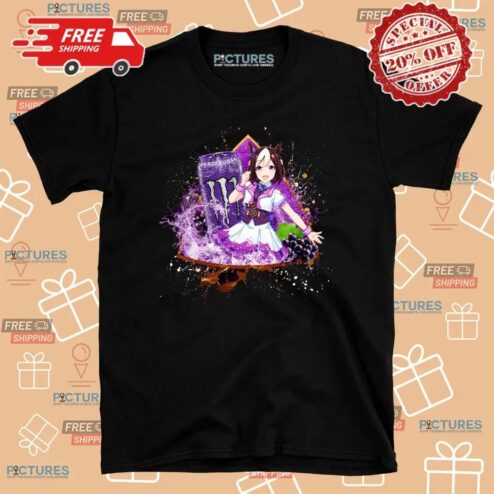 Special Week Uma Musume Pretty Derby Monster Energy Ultra Violet Energy Drink Anime T Shirt