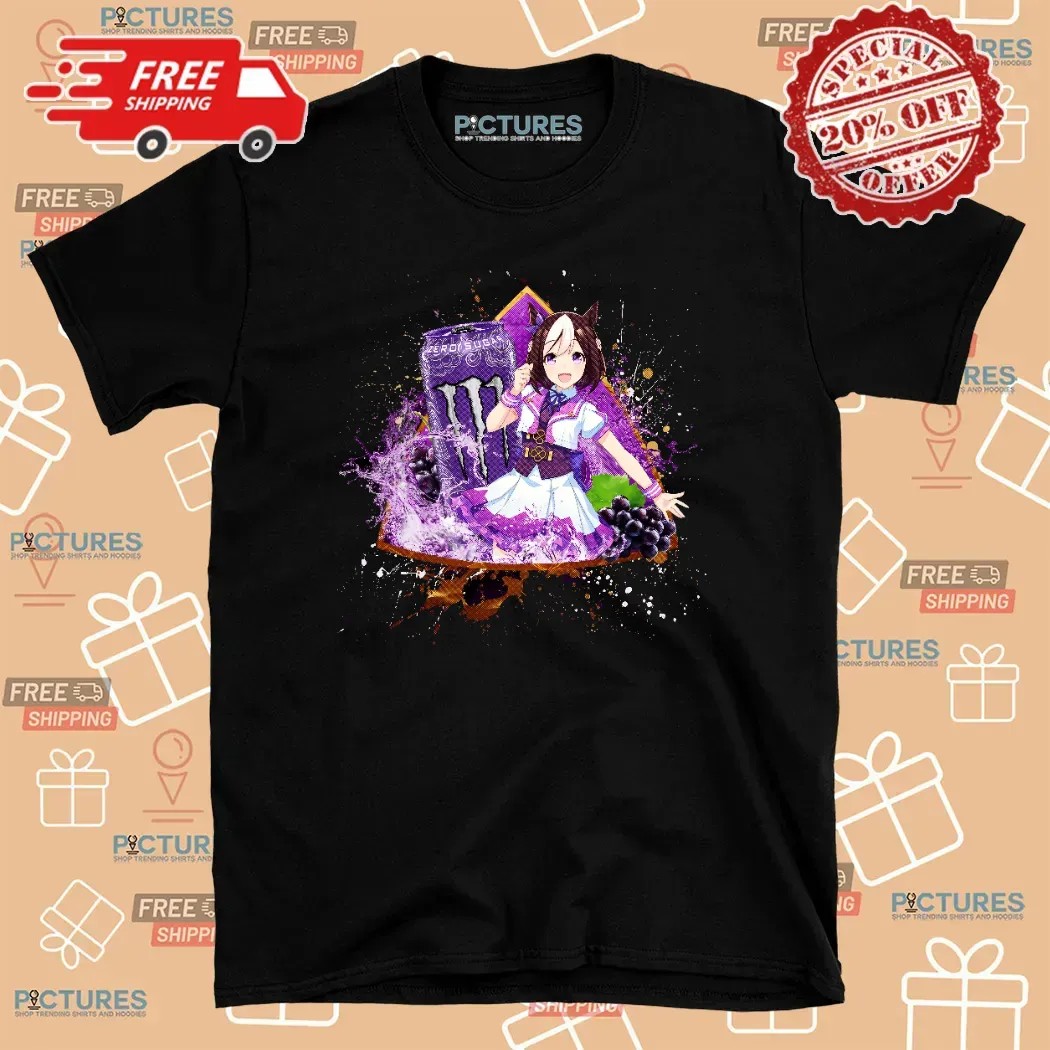 Special Week Uma Musume Pretty Derby Monster Energy Ultra Violet Energy Drink Anime T Shirt