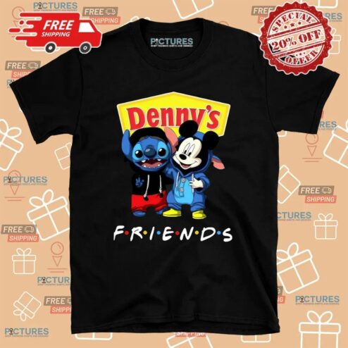 Stitch And Mickey Mouse Denny’s Friends Parody T Shirt