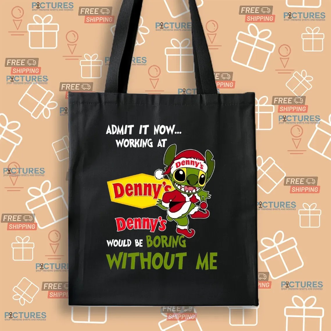 Stitch Santa Hat Admit It Now Working At Denny’s Would Be Boring Without Me Christmas T Shirt