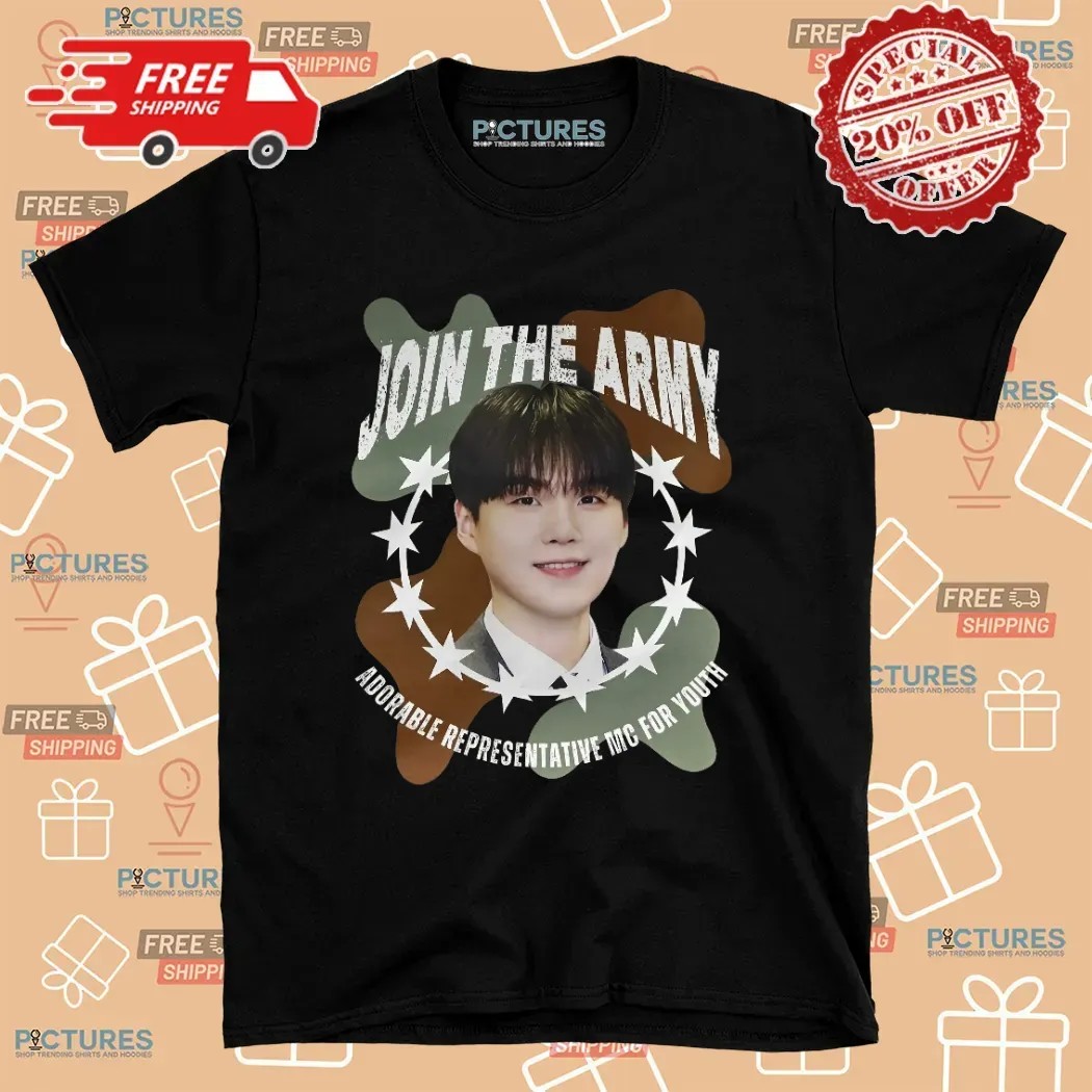 Suga BTS Join The Army Adorable Representative Mc For Youth T Shirt
