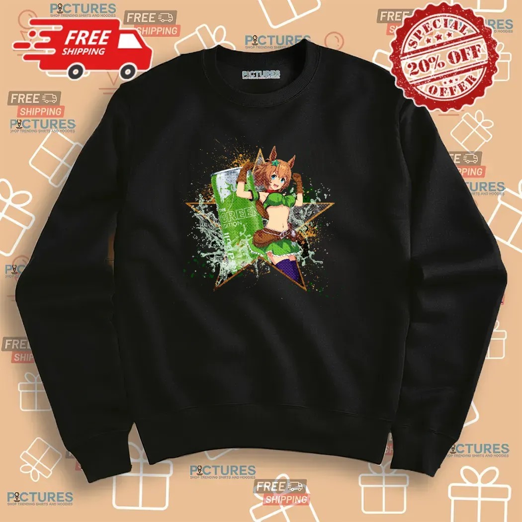 Taiki Shuttle Umamusume Pretty Derby Red Bull Green Edition Energy Drink Anime Mashup T Shirt