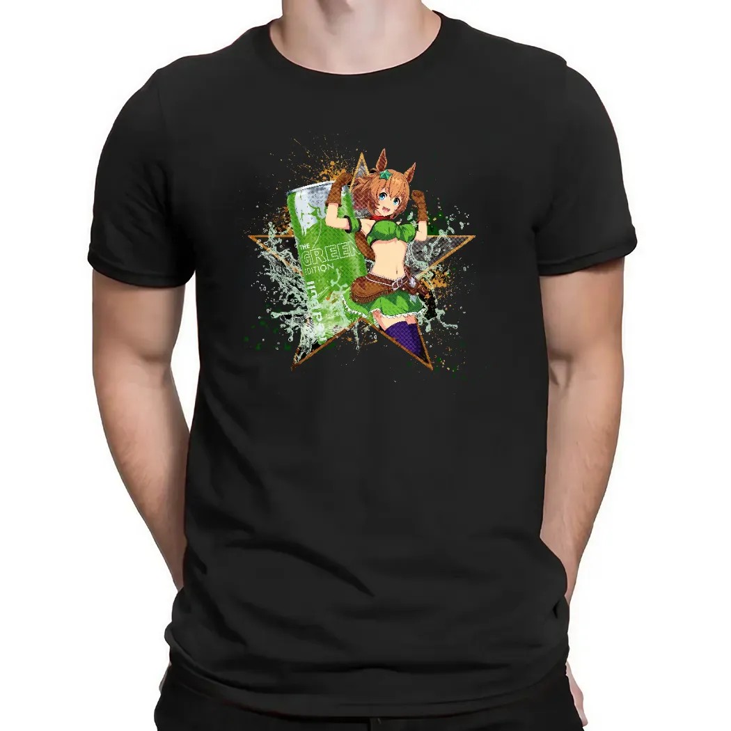 Taiki Shuttle Umamusume Pretty Derby Red Bull Green Edition Energy Drink Anime Mashup T Shirt