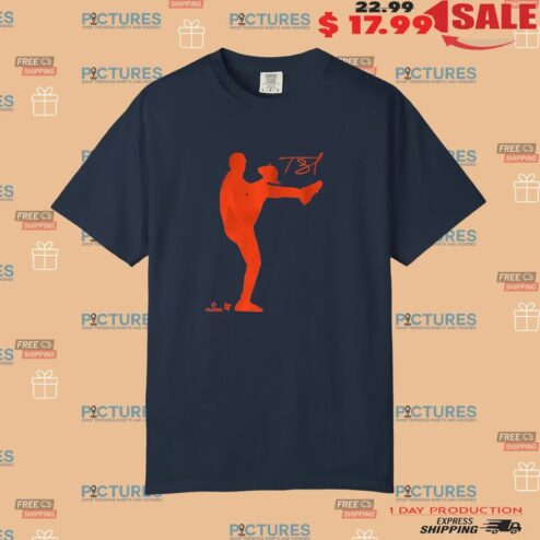 Tarik Skubal Detroit Tigers Baseball Silhouette T Shirt