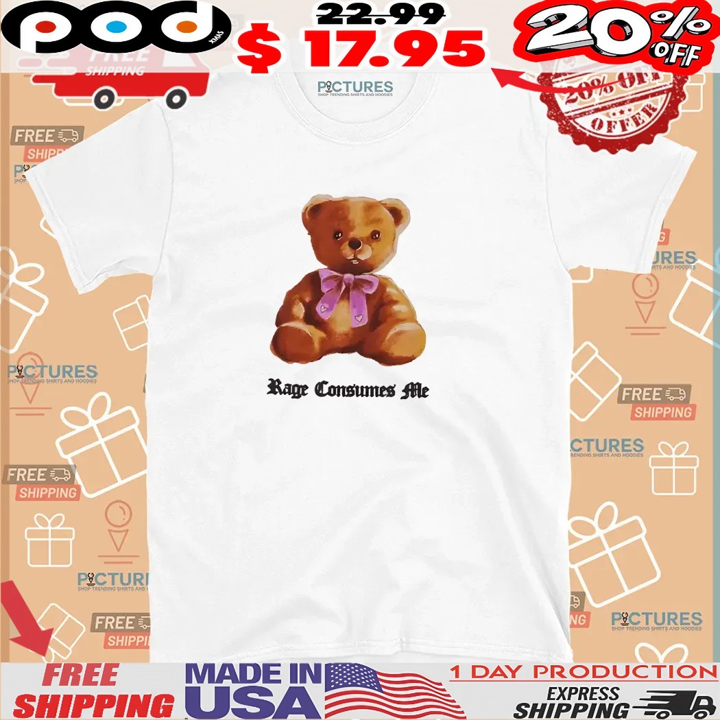 Teddy Bear Rage Puff Print T Shirt