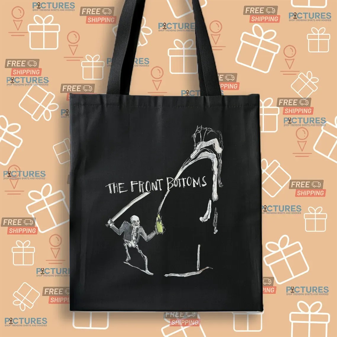 The Front Bottoms Skeleton Swordfight Indie Rock Band Music Graphic T Shirt