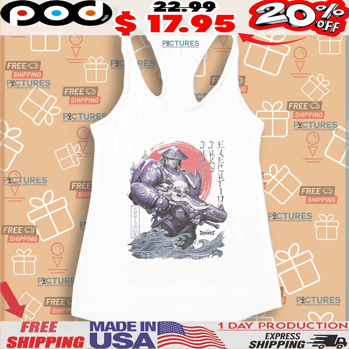 The Punisher Dangan Ronin Frank Castle Marvel Rivals Jury Execution Punisher Samurai T Shirt The Punisher Dangan Ronin Frank Castle Marvel Rivals Jury Execution Punisher Samurai T Shirt