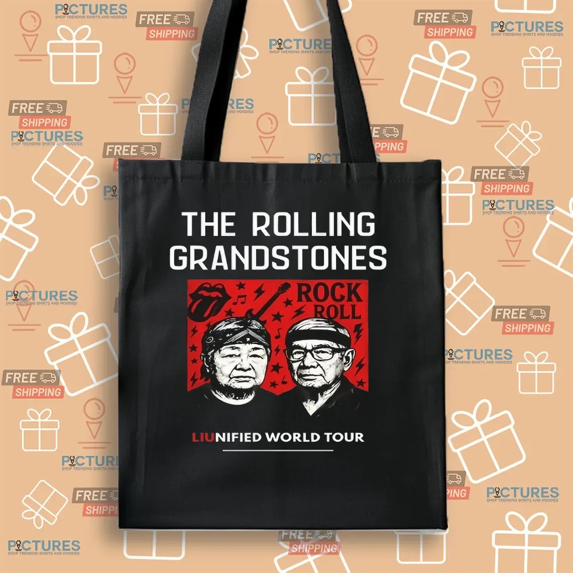 The Rolling Grandstones Liunified World Tour Rock & Roll Graphic T Shirt