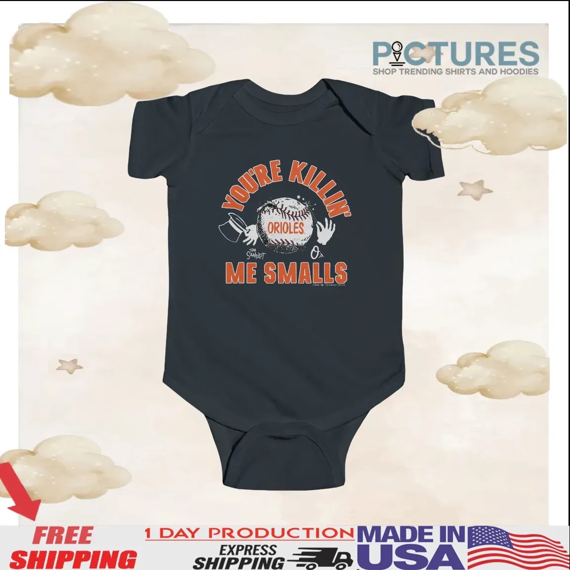 The Sandlot and Baltimore Orioles Baseball You're Killin' Me Smalls T Shirt