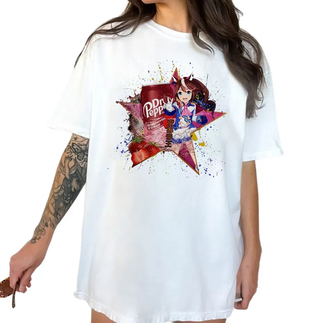 Tokai Teio Umamusume Dr Pepper Strawberries Cream Drink Anime Mashup T Shirt