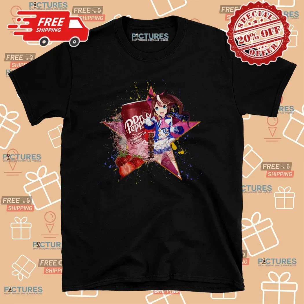 Tokai Teio Umamusume Pretty Derby Dr Pepper Strawberries Cream Anime T Shirt