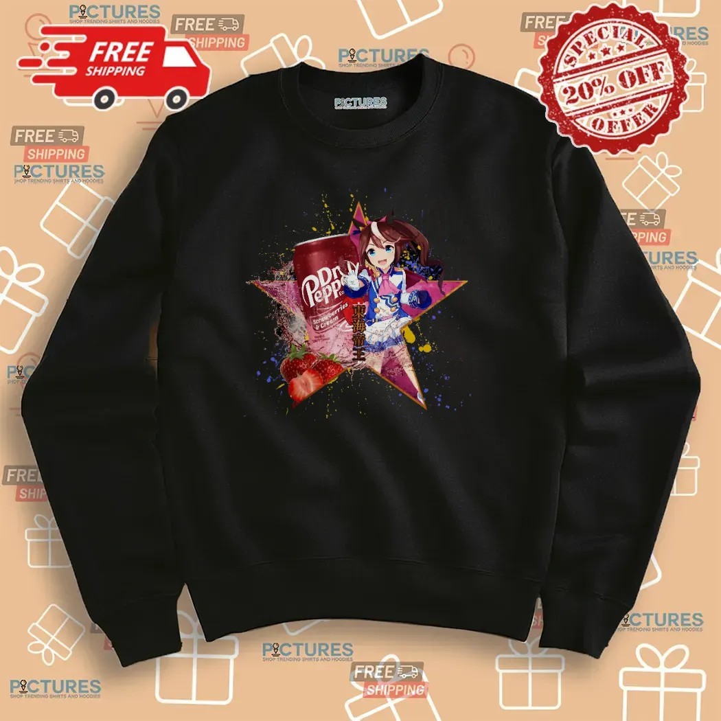 Tokai Teio Umamusume Pretty Derby Dr Pepper Strawberries Cream Anime T Shirt Tokai Teio Umamusume Pretty Derby Dr Pepper Strawberries Cream Anime T Shirt