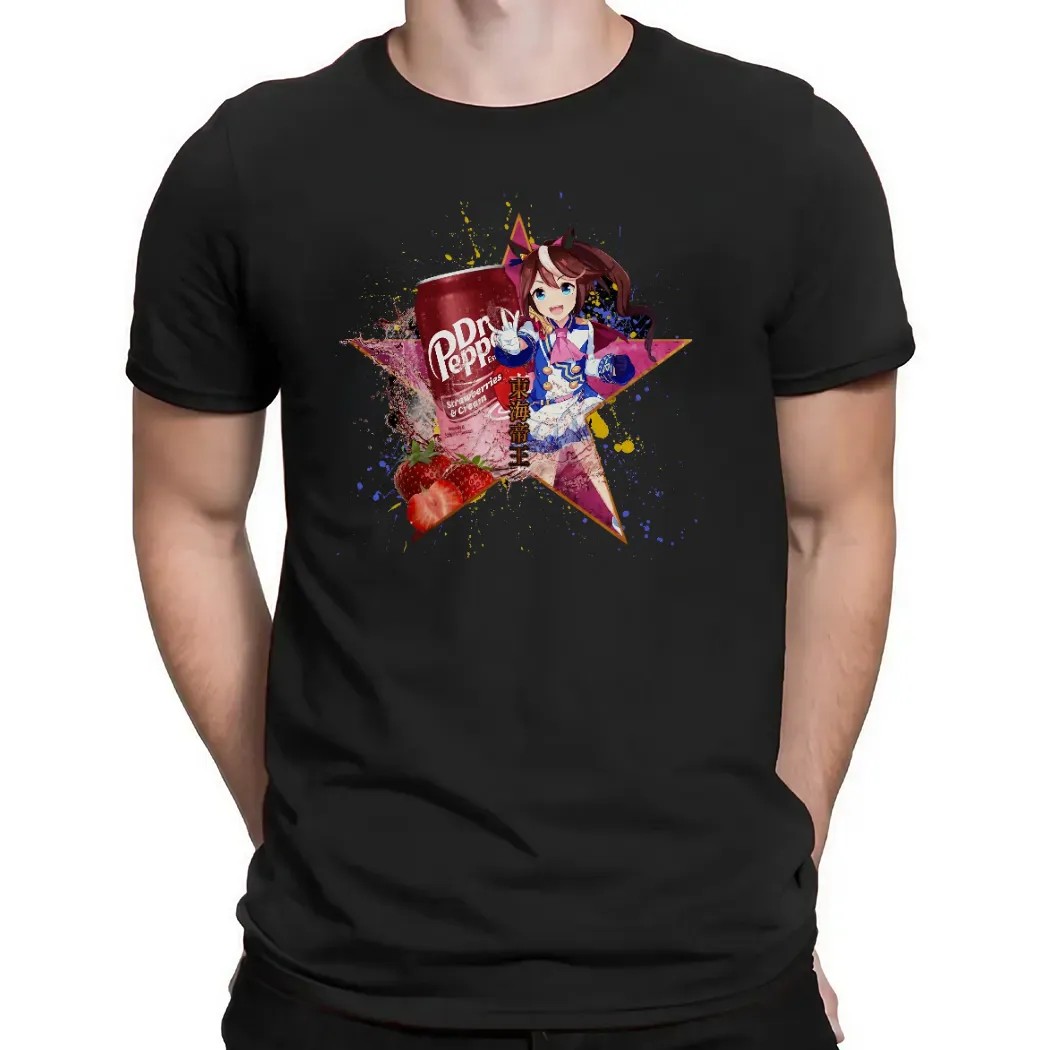 Tokai Teio Umamusume Pretty Derby Dr Pepper Strawberries Cream Anime T Shirt Tokai Teio Umamusume Pretty Derby Dr Pepper Strawberries Cream Anime T Shirt