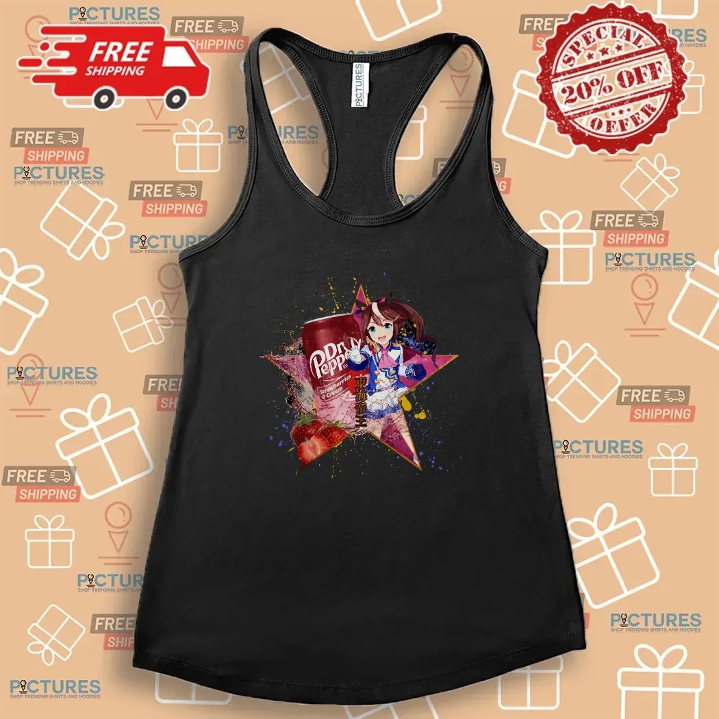 Tokai Teio Umamusume Pretty Derby Dr Pepper Strawberries Cream Anime T Shirt Tokai Teio Umamusume Pretty Derby Dr Pepper Strawberries Cream Anime T Shirt