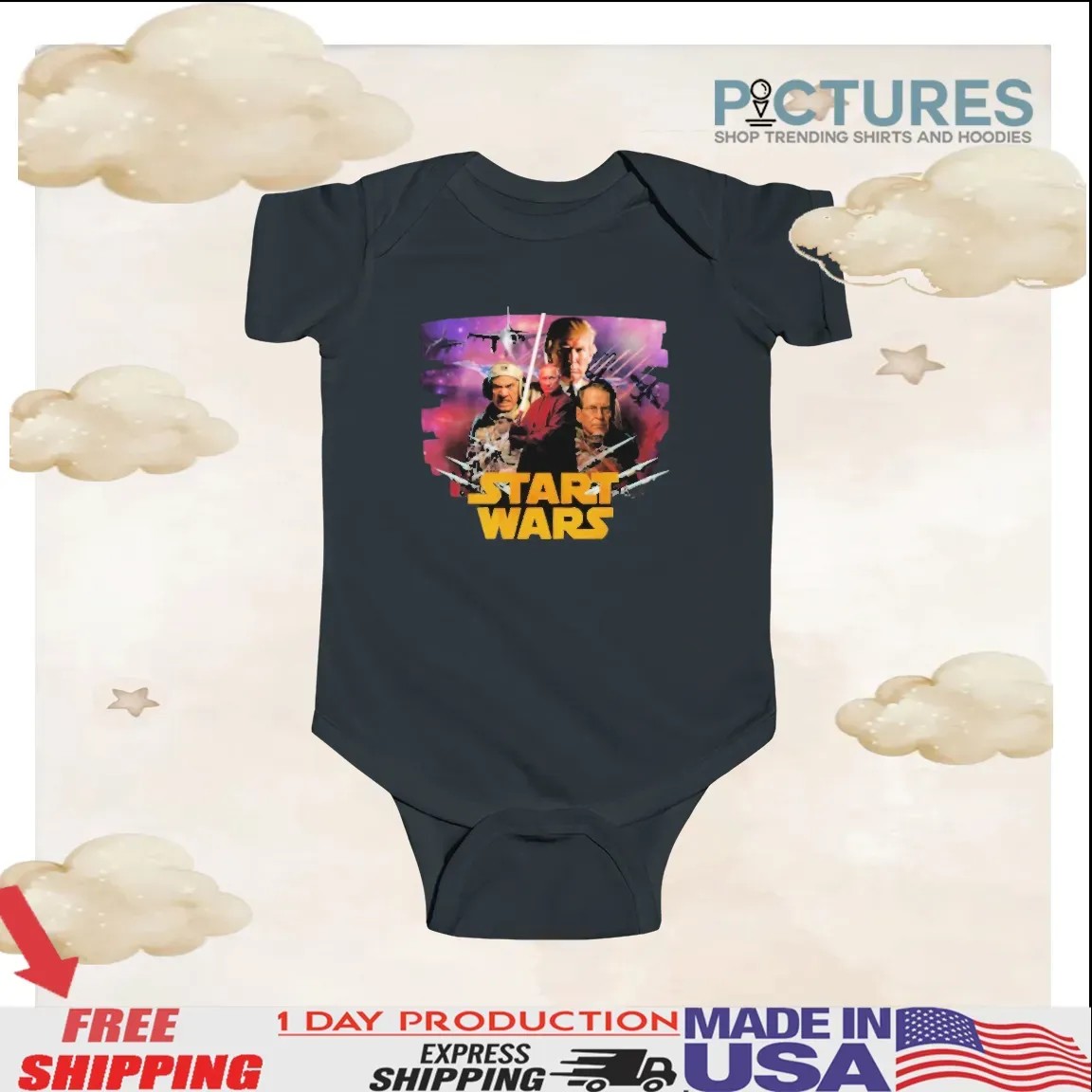 Trump And Putin Start Wars Political Satire Star Wars Parody T Shirt