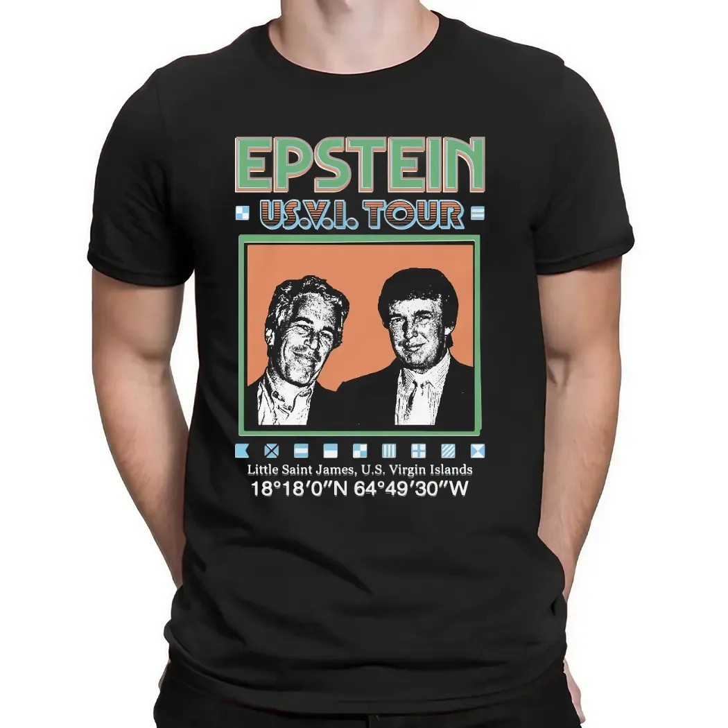 Trump Epstein Band US V I Tour Little Saint James US Virgin Islands Double Sided T Shirt
