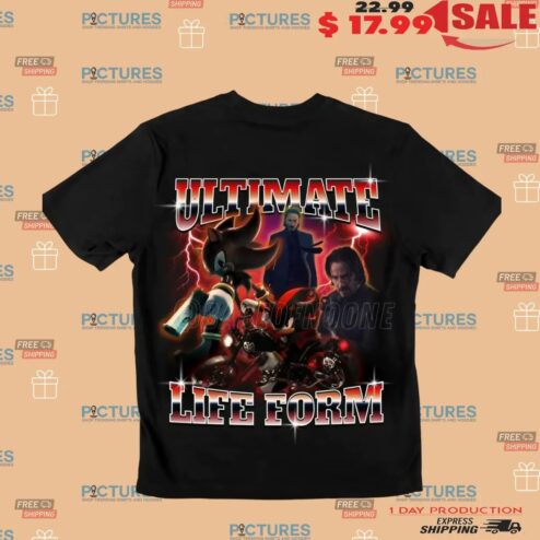 Ultimate Life Form Shadow the Hedgehog and John Wick Mashup Bootleg T Shirt