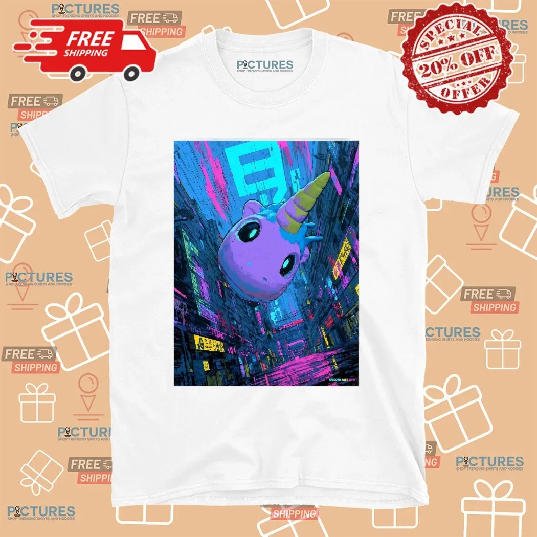 Unicorn Fart Dust Neon Dystopia Street Graphic Shirt