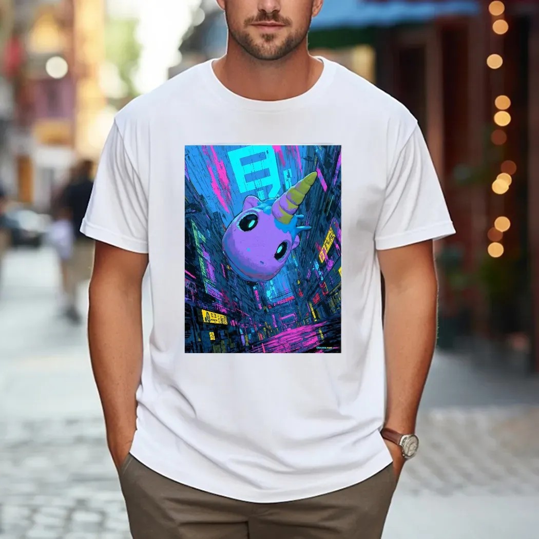 Unicorn Fart Dust Neon Dystopia Street Graphic Shirt