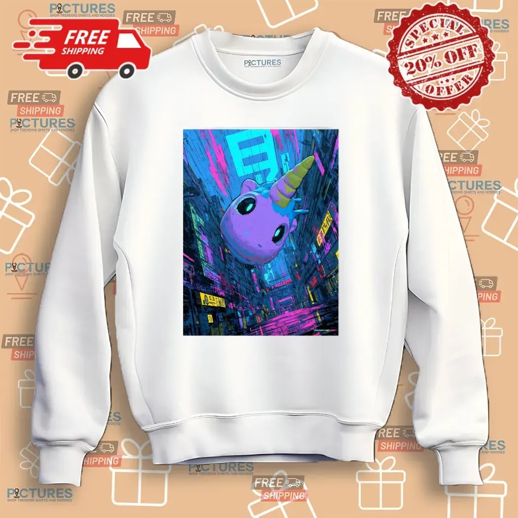 Unicorn Fart Dust Neon Dystopia Street Graphic Shirt