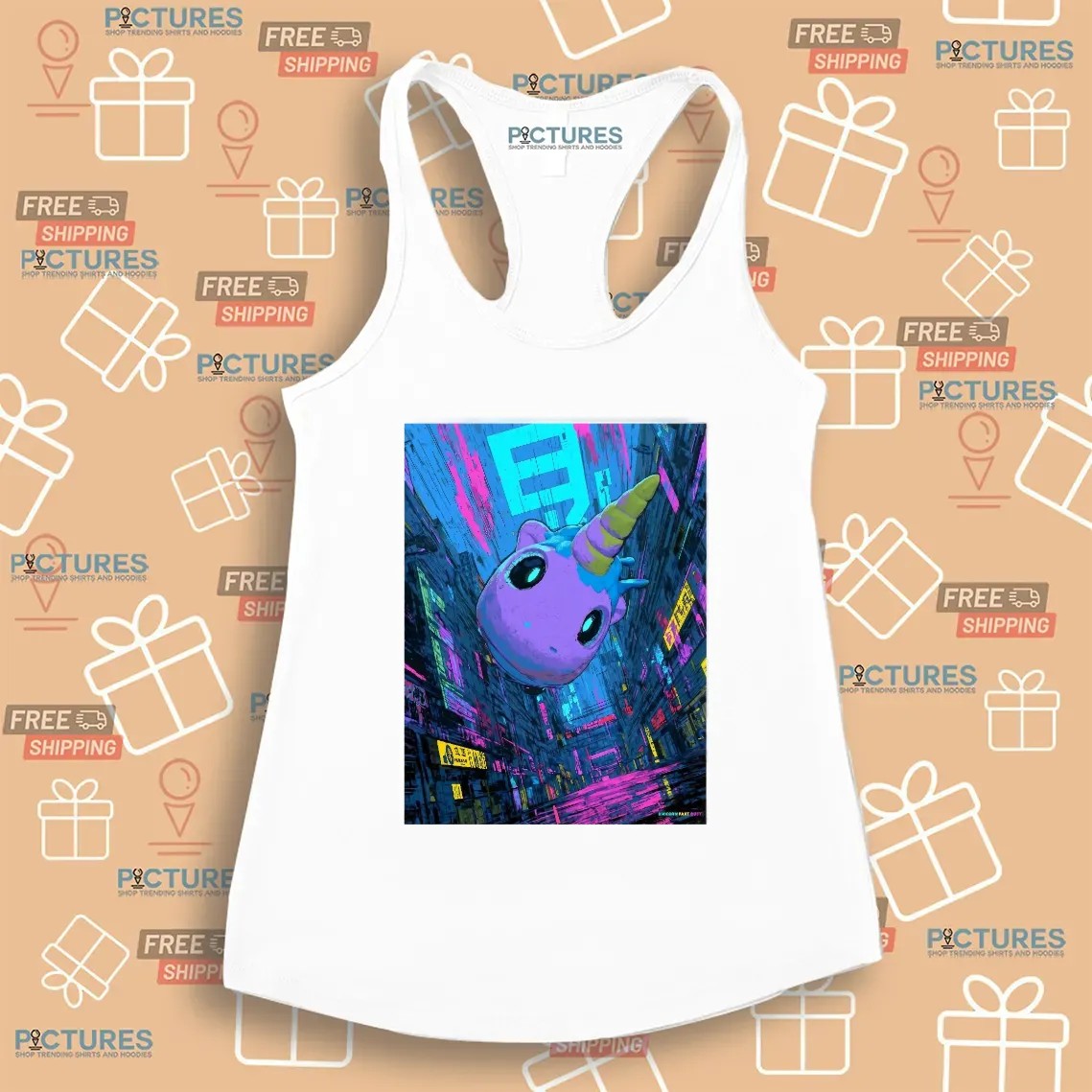 Unicorn Fart Dust Neon Dystopia Street Graphic Shirt