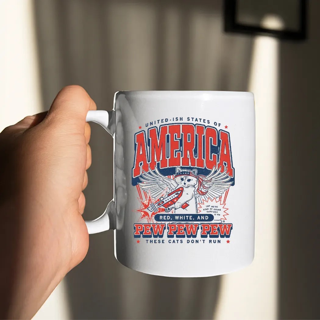 United-ish States Of America Red White And Pew Pew Pew These Cats Don't Run T Shirt